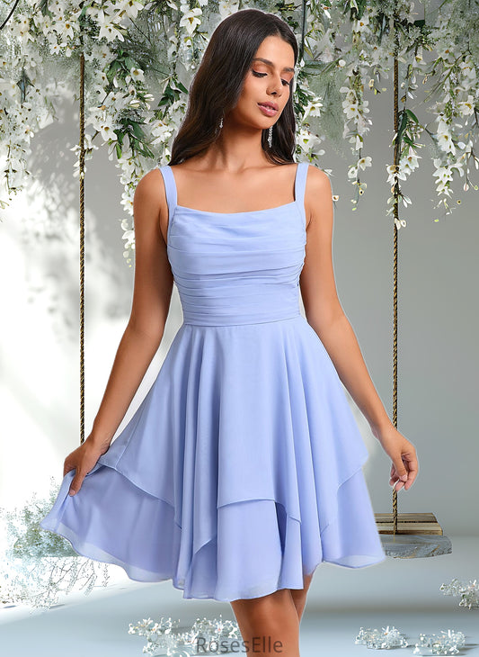 Diana A-line Scoop Short Chiffon Homecoming Dress With Pleated HJP0025654