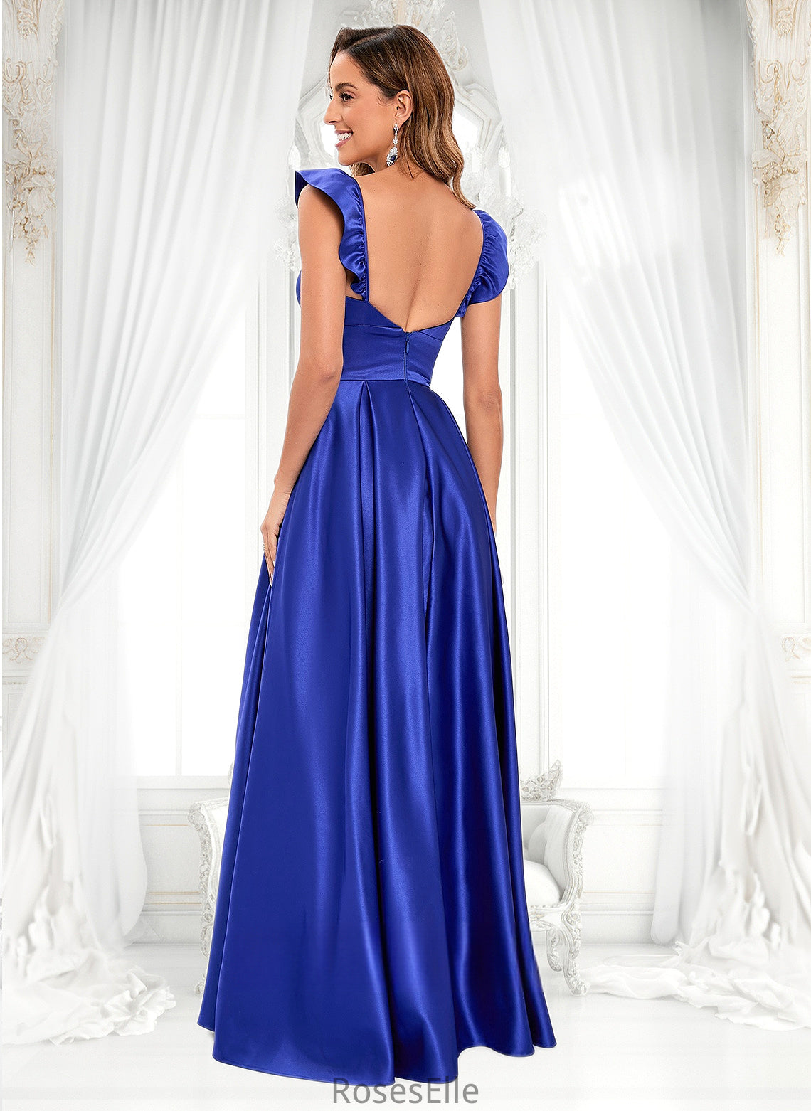 Xiomara Ball-Gown/Princess Sweetheart Floor-Length Satin Prom Dresses HJP0025859