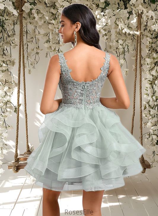 Moriah Ball-Gown/Princess V-Neck Short Tulle Lace Homecoming Dress HJP0025671