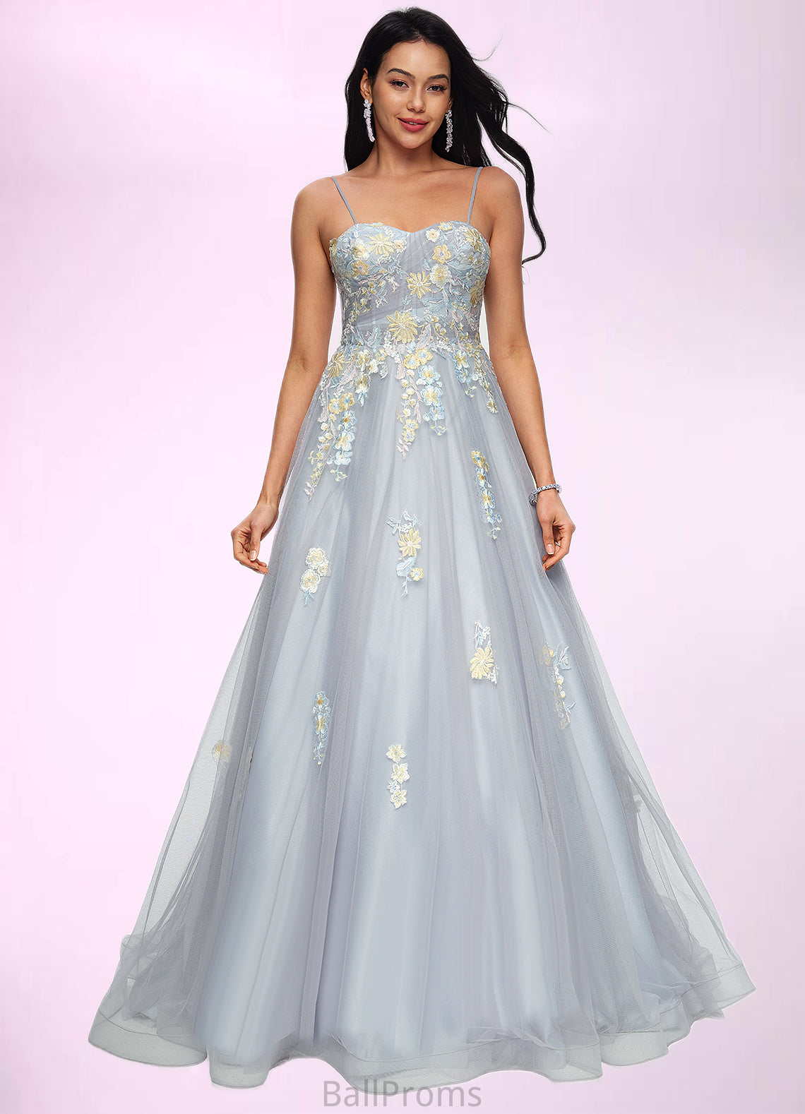 Piper Ball-Gown/Princess Sweetheart Sweep Train Tulle Prom Dresses With Pleated HJP0022192