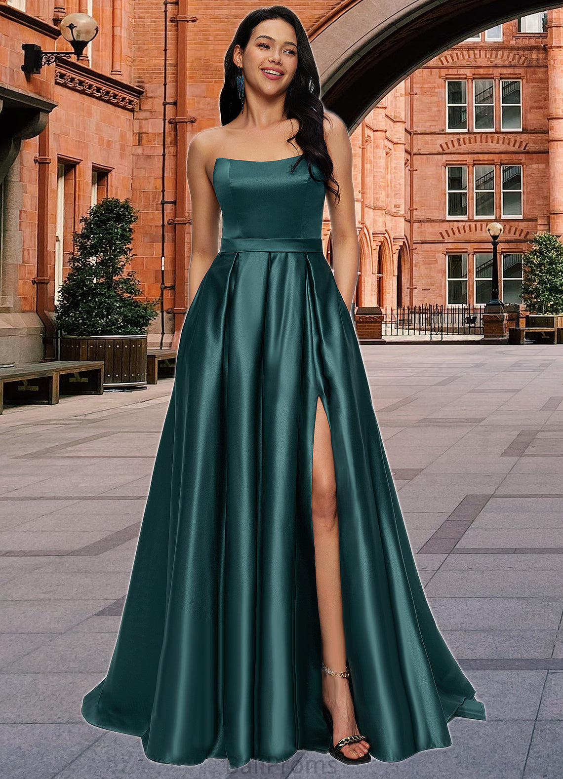 Sydnee Ball-Gown/Princess Sweep Train Satin Prom Dresses HJP0022207