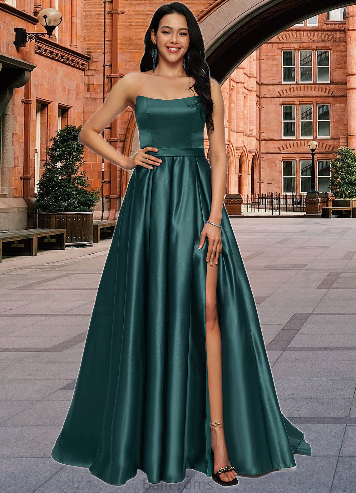 Sydnee Ball-Gown/Princess Sweep Train Satin Prom Dresses HJP0022207