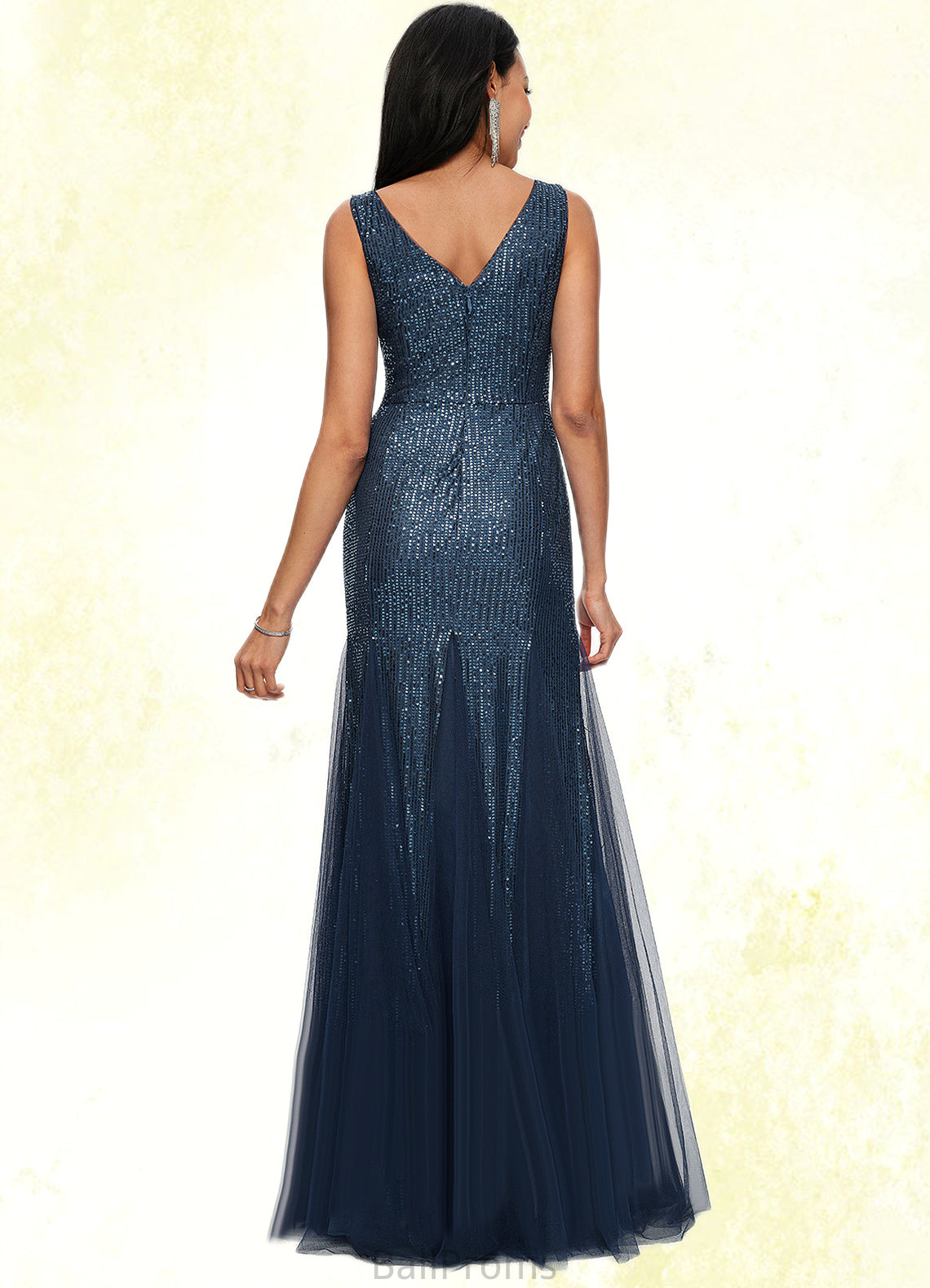 Lilah Sheath/Column V-Neck Floor-Length Sequin Prom Dresses HJP0022218