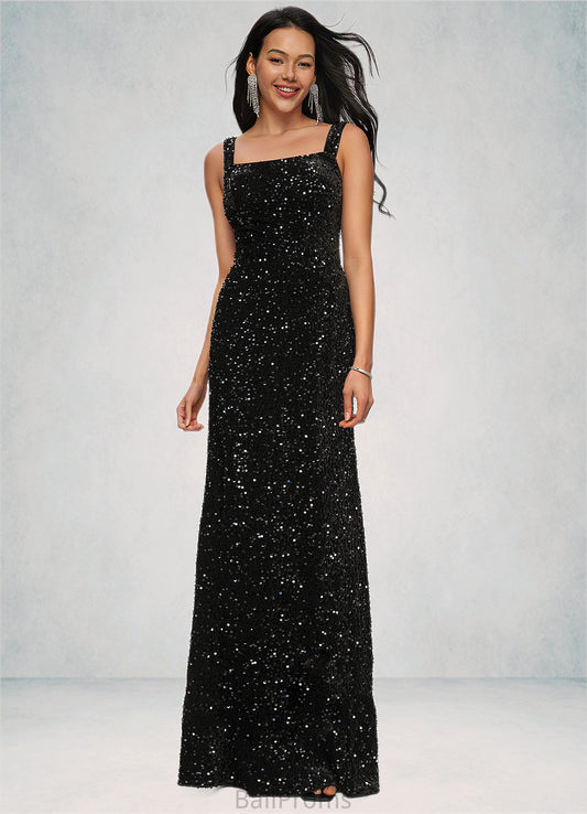 Katelynn Sheath/Column Scoop Floor-Length Sequin Prom Dresses HJP0022228