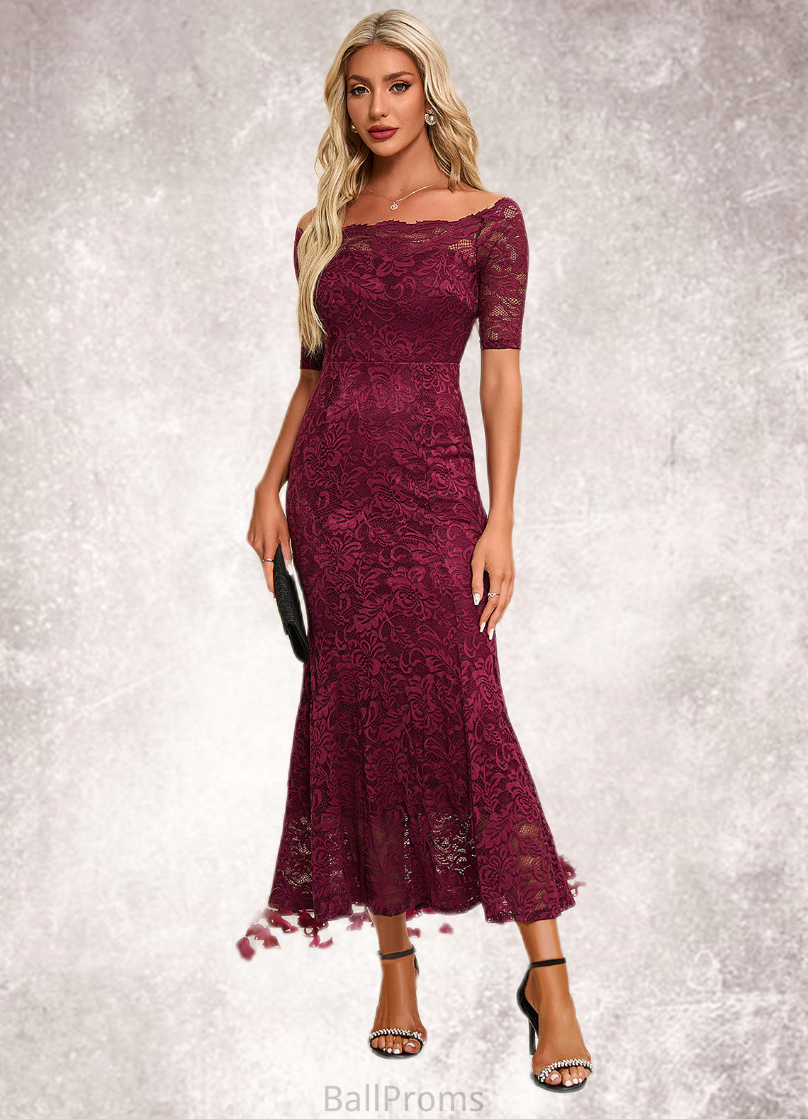 Stephany Boat Neck Elegant Trumpet/Mermaid Lace Maxi Dresses HJP0022251