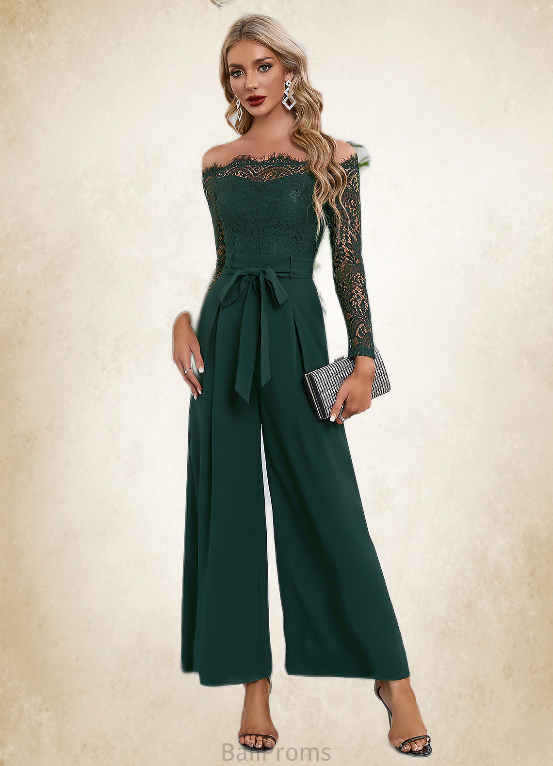 Jaidyn Cold Shoulder Elegant Jumpsuit/Pantsuit Polyester Asymmetrical Maxi Dresses HJP0022319