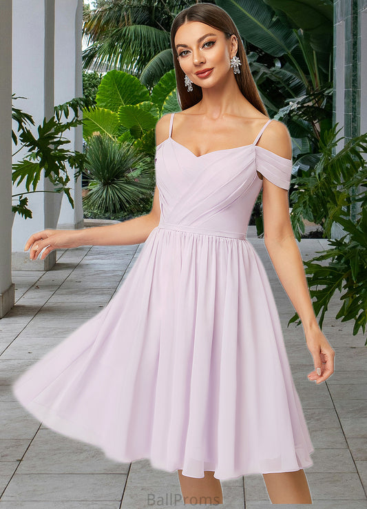 Reagan A-line V-Neck Knee-Length Chiffon Cocktail Dress With Pleated HJP0022367