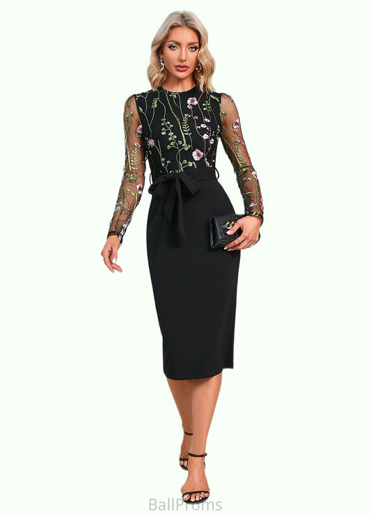 Cynthia Scoop Elegant Sheath/Column Polyester Dresses HJP0022374