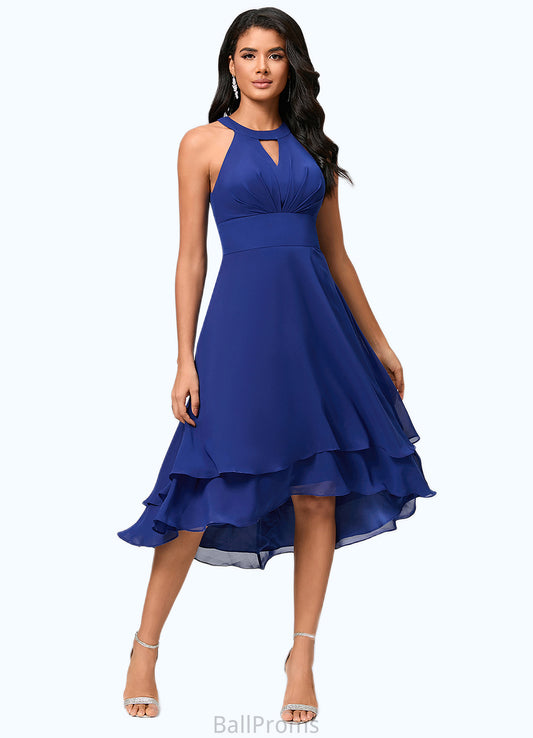 Alyson A-line Scoop Asymmetrical Chiffon Cocktail Dress With Pleated HJP0022410