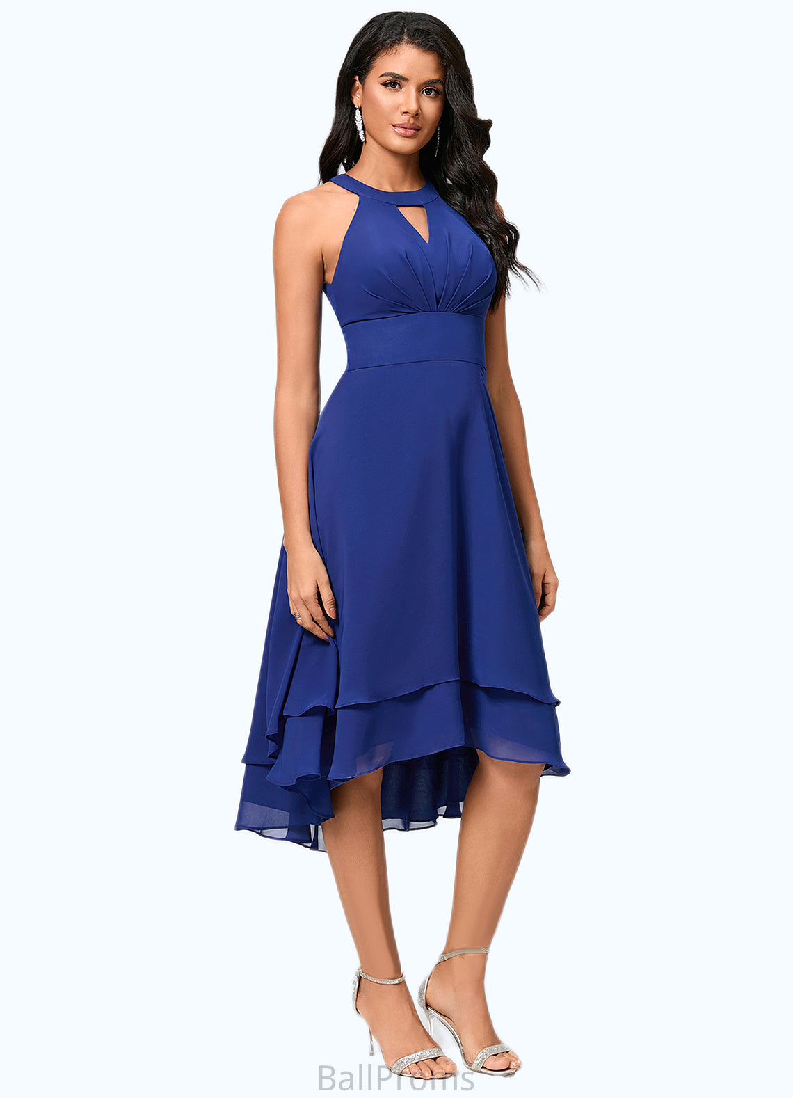 Alyson A-line Scoop Asymmetrical Chiffon Cocktail Dress With Pleated HJP0022410