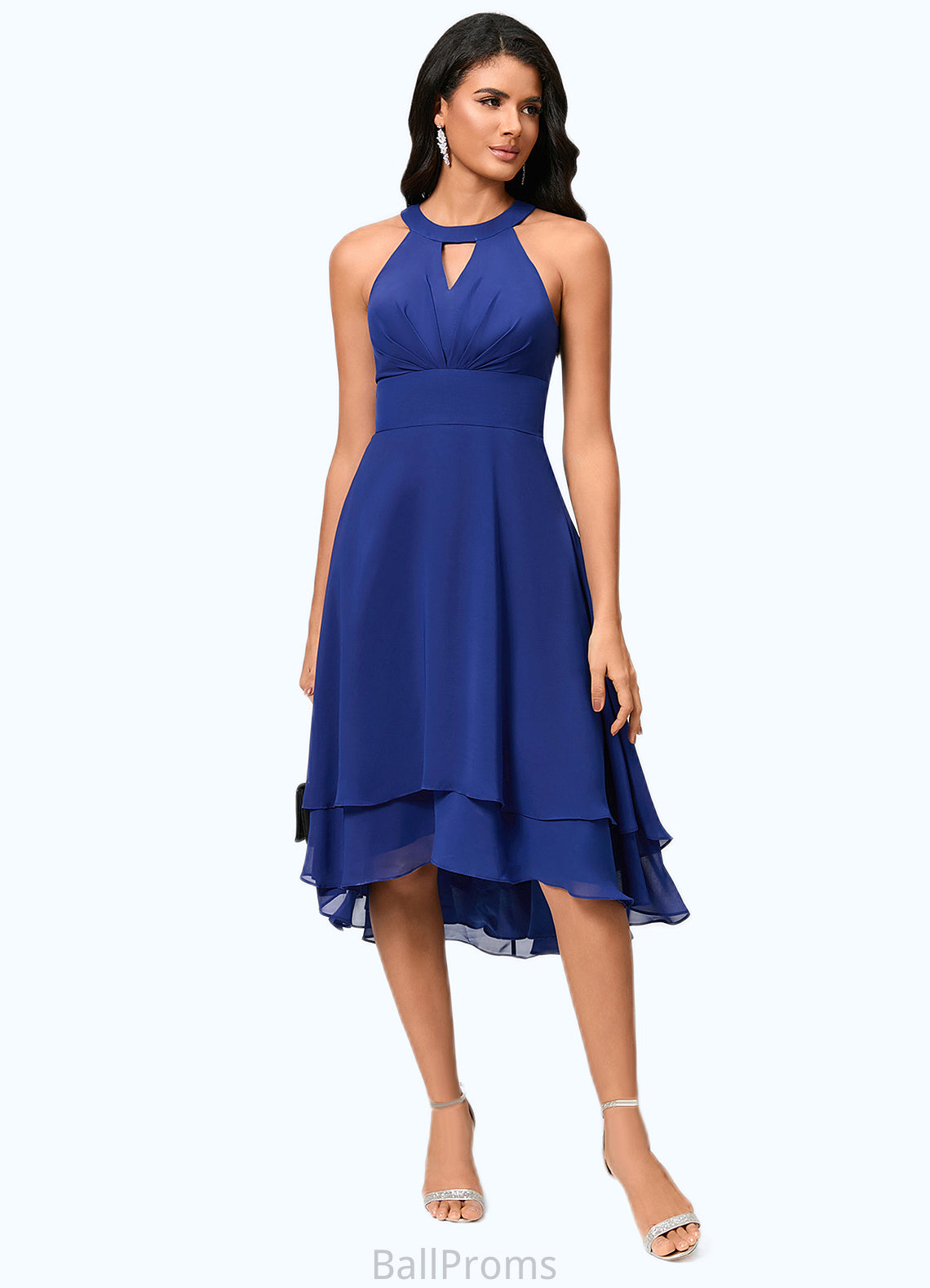 Alyson A-line Scoop Asymmetrical Chiffon Cocktail Dress With Pleated HJP0022410