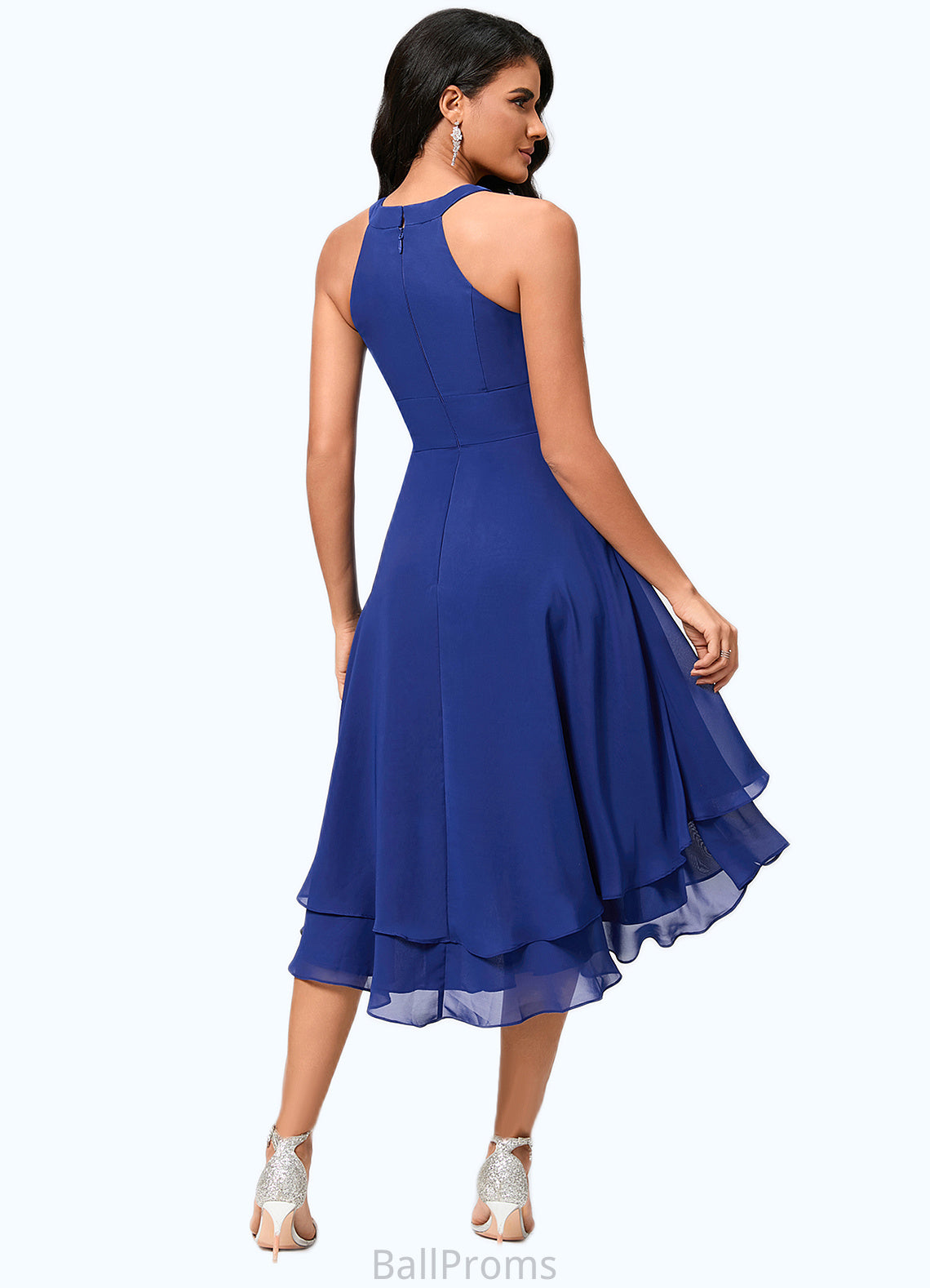 Alyson A-line Scoop Asymmetrical Chiffon Cocktail Dress With Pleated HJP0022410