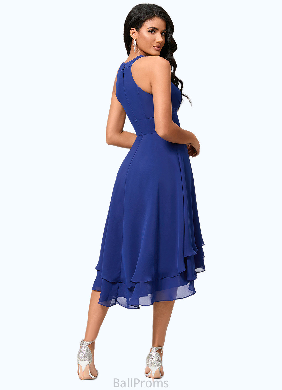 Alyson A-line Scoop Asymmetrical Chiffon Cocktail Dress With Pleated HJP0022410