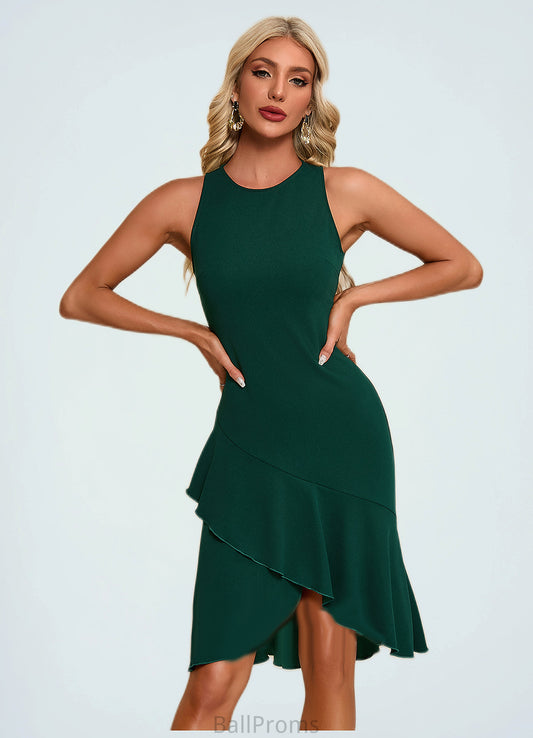 Hadassah Ruffle Scoop Elegant Trumpet/Mermaid Polyester Asymmetrical Dresses HJP0022448