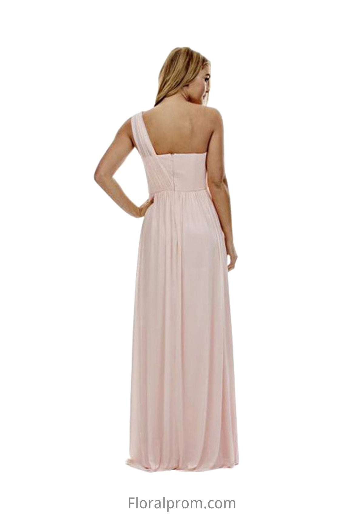 A-Line/Princess One-Shoulder Long/Floor-Length Chiffon Bridesmaid Dresses Abbey HJP0025329