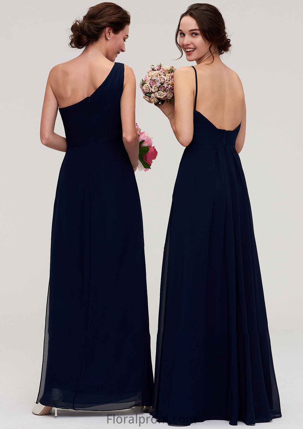 Sleeveless V Neck A-line/Princess Chiffon Long/Floor-Length Bridesmaid Dresseses With Pleated Megan HJP0025357