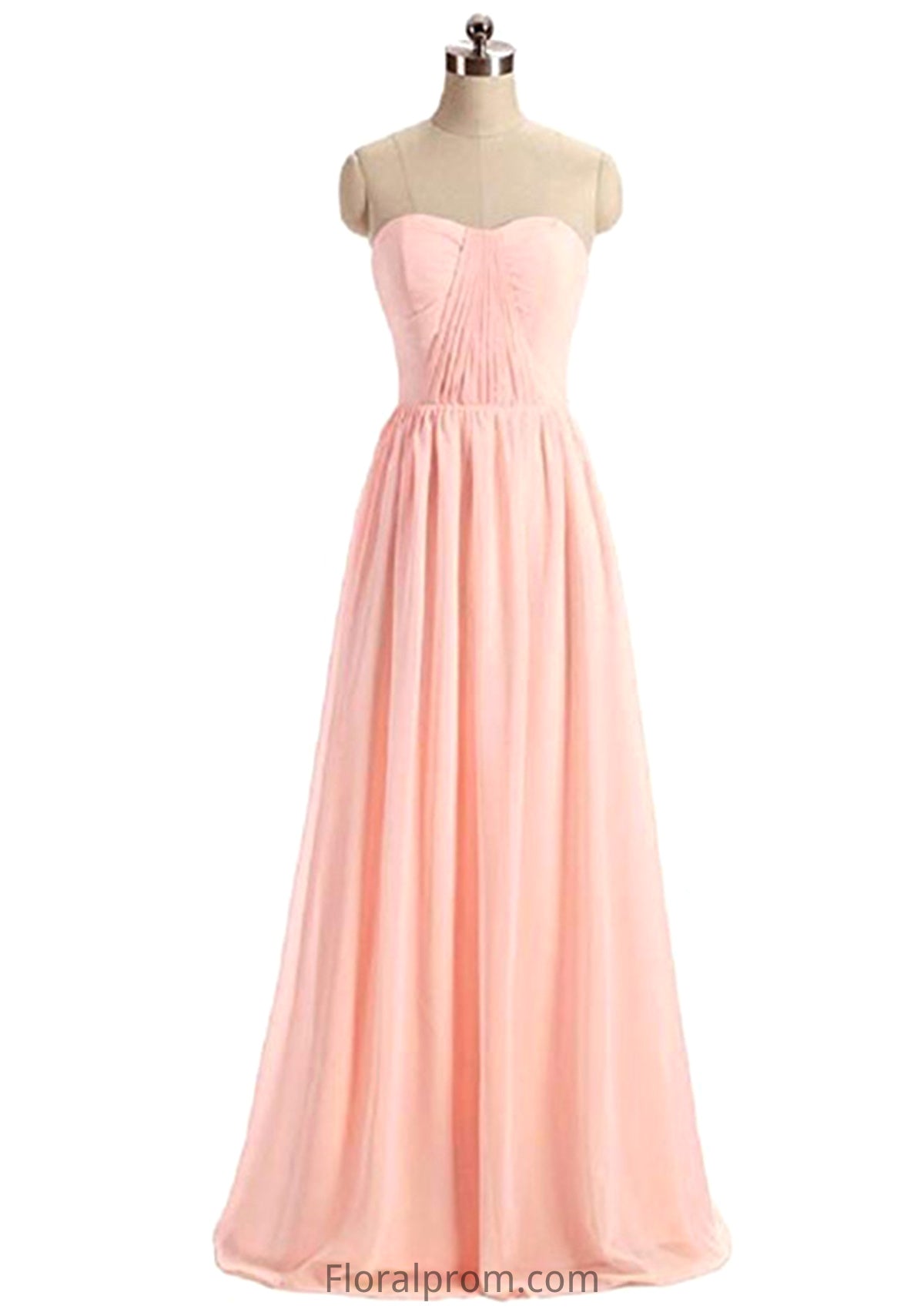 Sweetheart Sleeveless Long/Floor-Length A-Line/Princess Chiffon Bridesmaid Dresses Kara HJP0025418