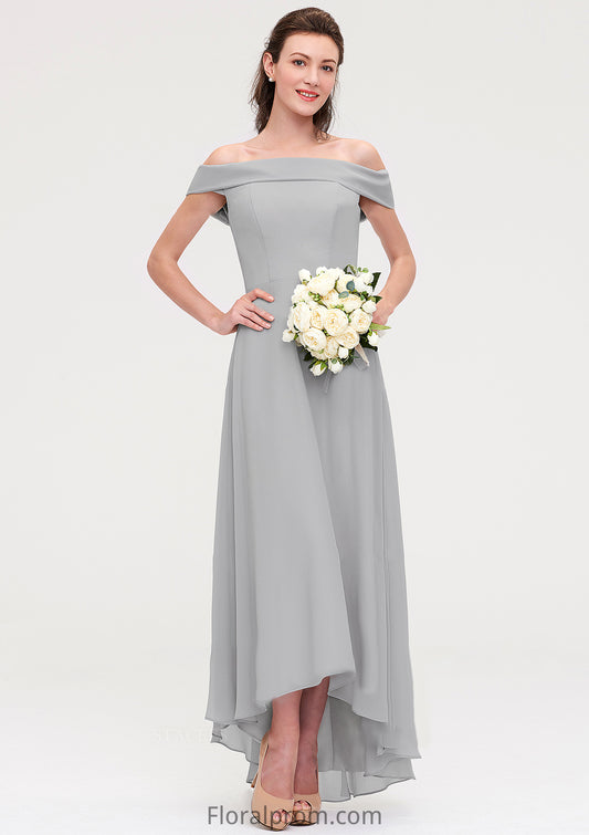 Off-the-Shoulder Sleeveless Asymmetrical Chiffon A-line/Princess Bridesmaid Dresseses Kailey HJP0025465