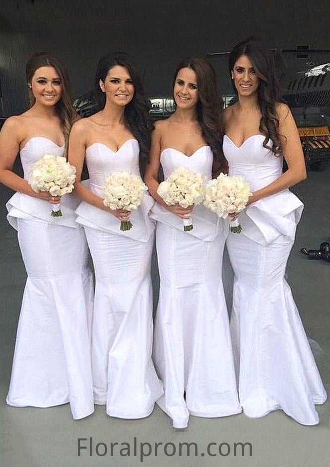 Sweetheart Sleeveless Long/Floor-Length Trumpet/Mermaid Taffeta Bridesmaid Dresses Tiara HJP0025541