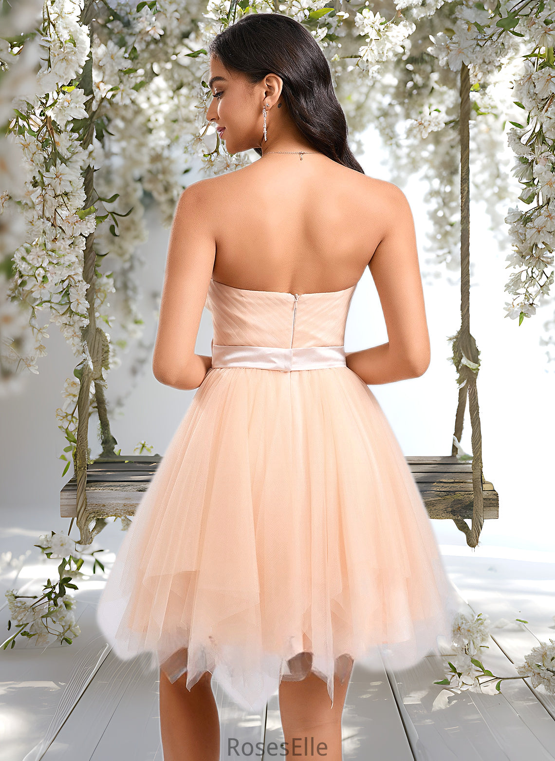 Britney Ball-Gown/Princess Sweetheart Short Tulle Homecoming Dress With Bow HJP0025719