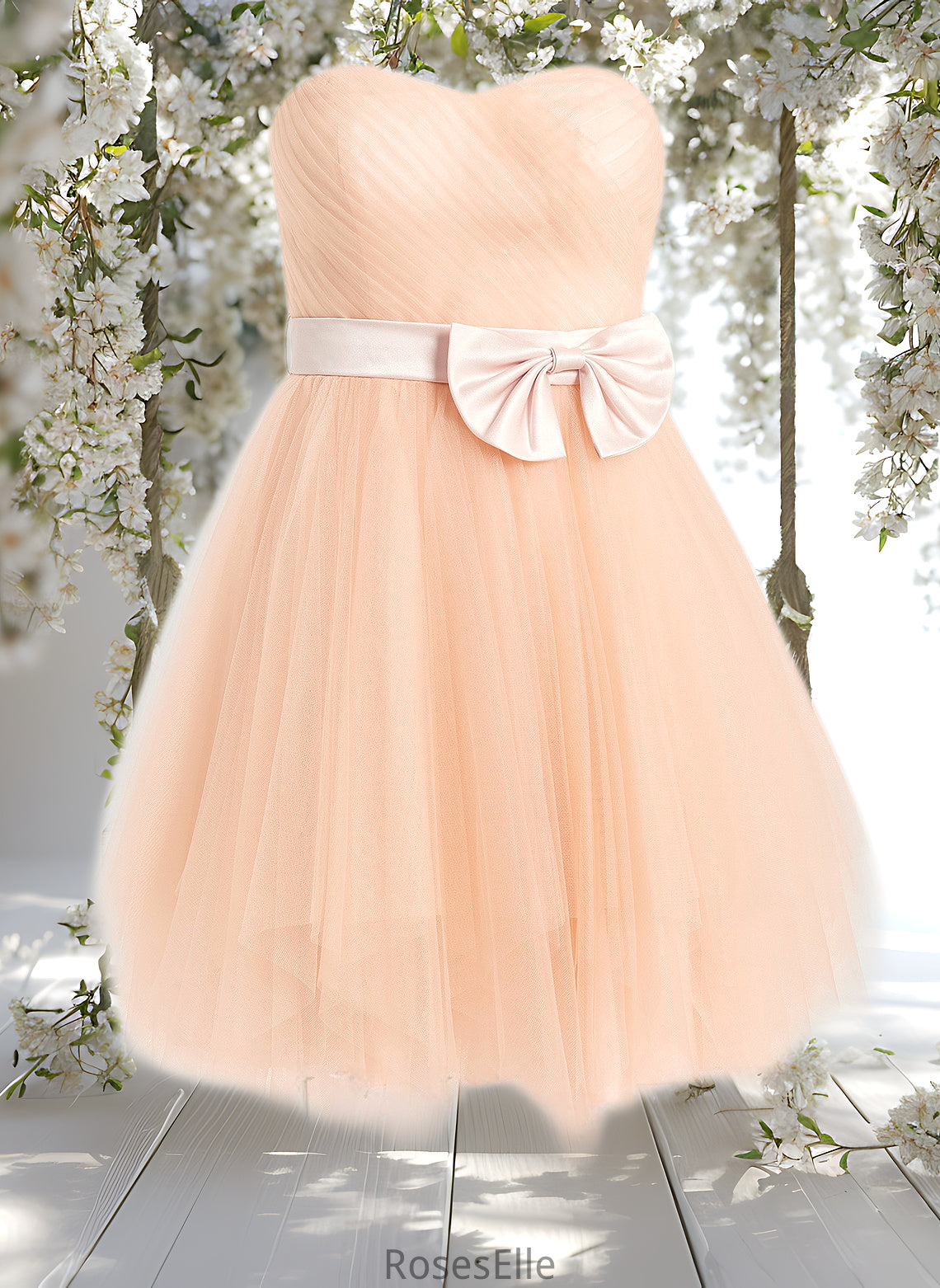 Britney Ball-Gown/Princess Sweetheart Short Tulle Homecoming Dress With Bow HJP0025719