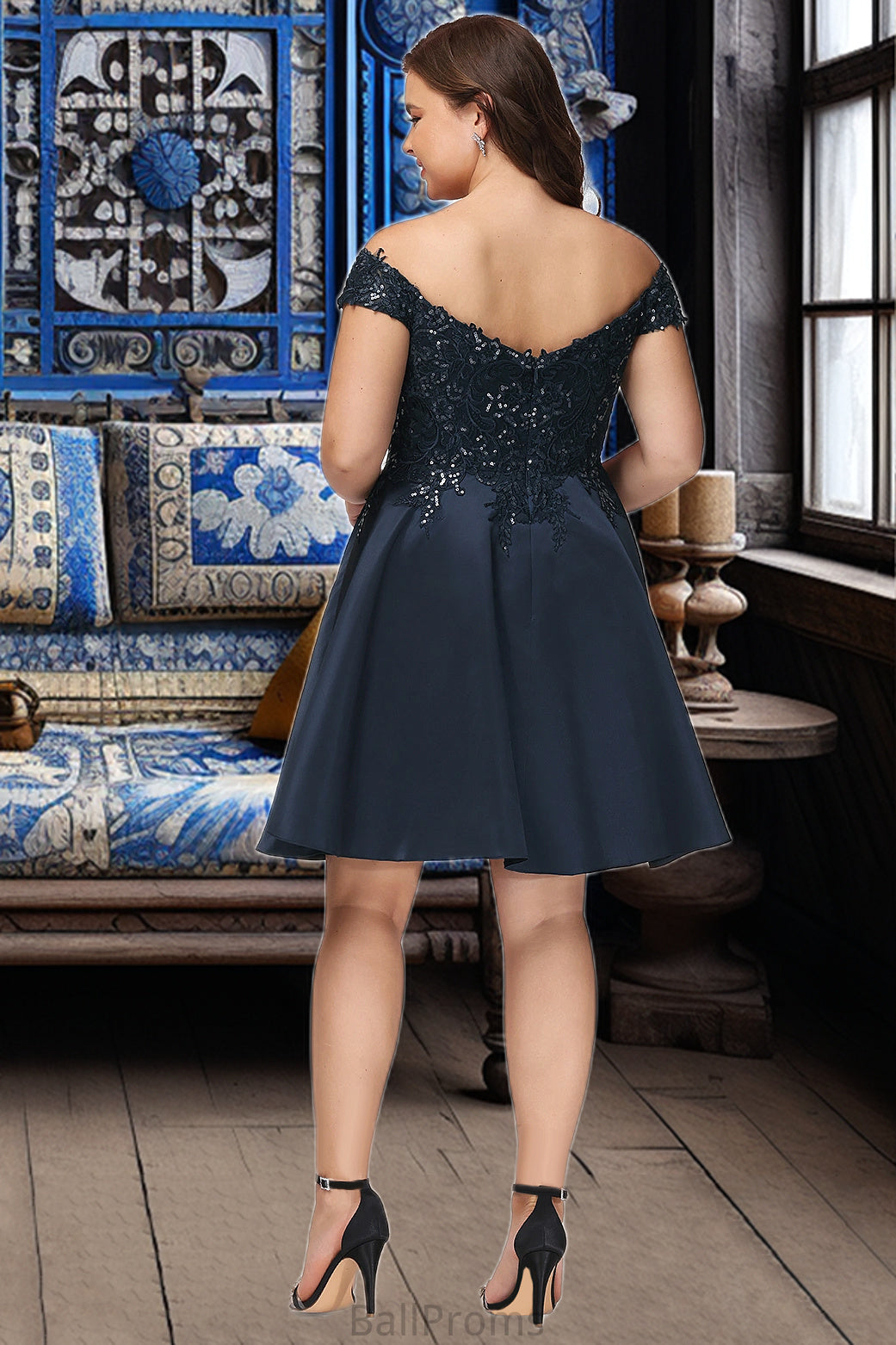 Virginia A-line Off the Shoulder Short/Mini Satin Homecoming Dress HJP0020552