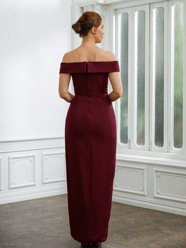 Laurel Sheath/Column Stretch Crepe Ruched Off-the-Shoulder Sleeveless Floor-Length Mother of the Bride Dresses HJP0020245