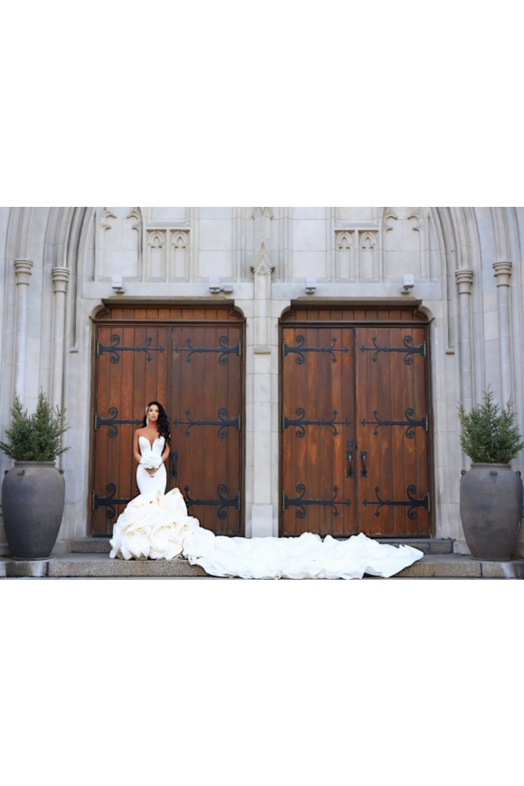 Mermaid Wedding Dresses Sweetheart Organza With Ruffles