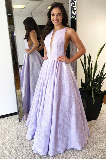 Charming Sleeveless Round Neck A Line Long Prom Dresses