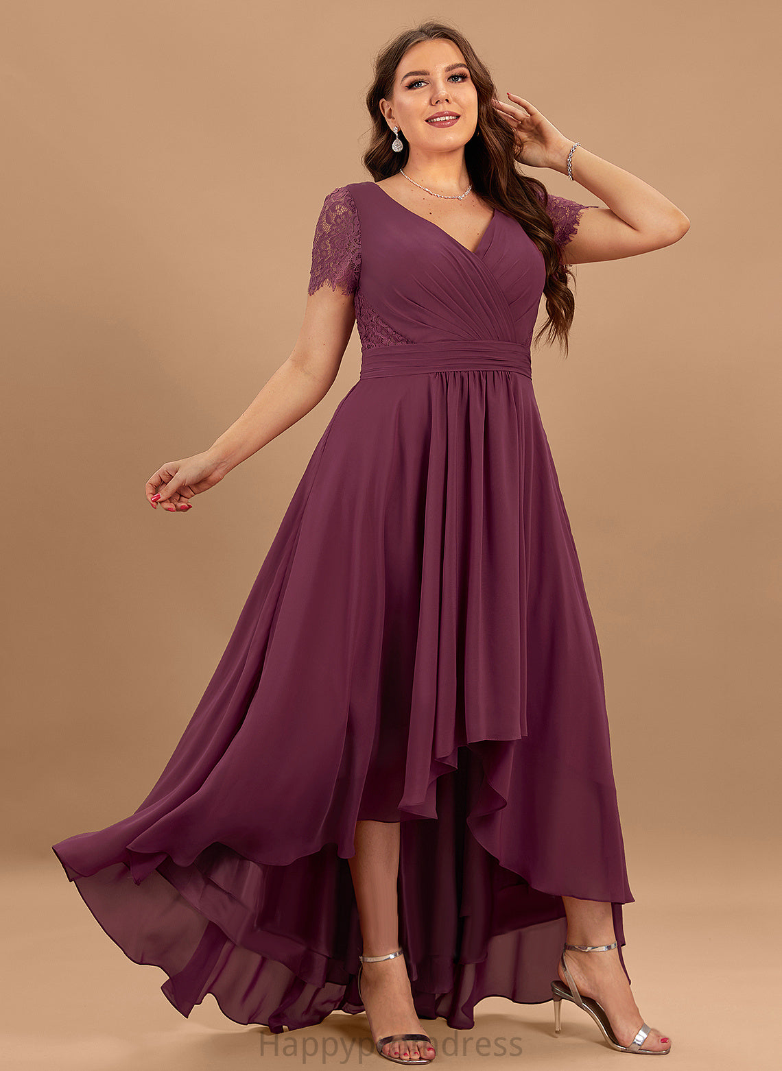 V-neck A-Line Embellishment Length Neckline Asymmetrical Fabric Pleated Silhouette Finley A-Line/Princess Scoop Bridesmaid Dresses