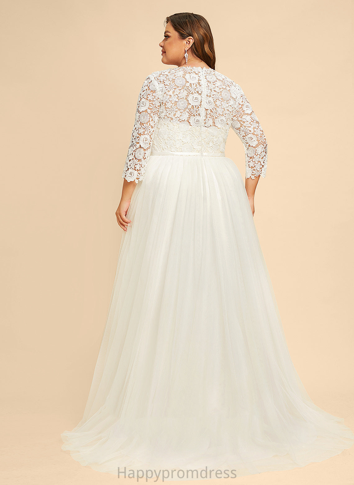 Train Sweep Lace Dress Wedding Brenna A-Line Tulle Wedding Dresses