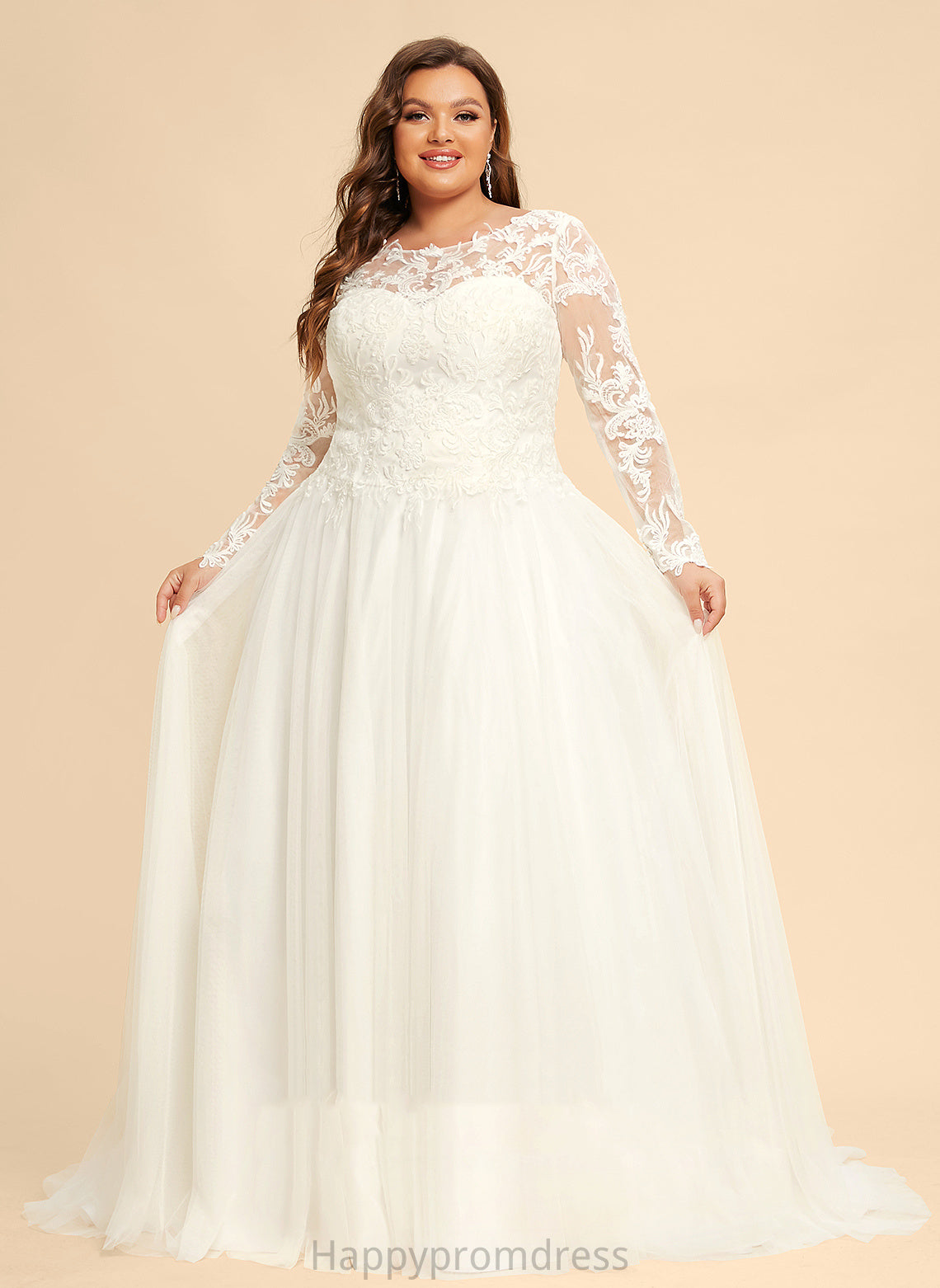 Wedding Sweep Ball-Gown/Princess Reina Lace Train Dress Tulle Wedding Dresses