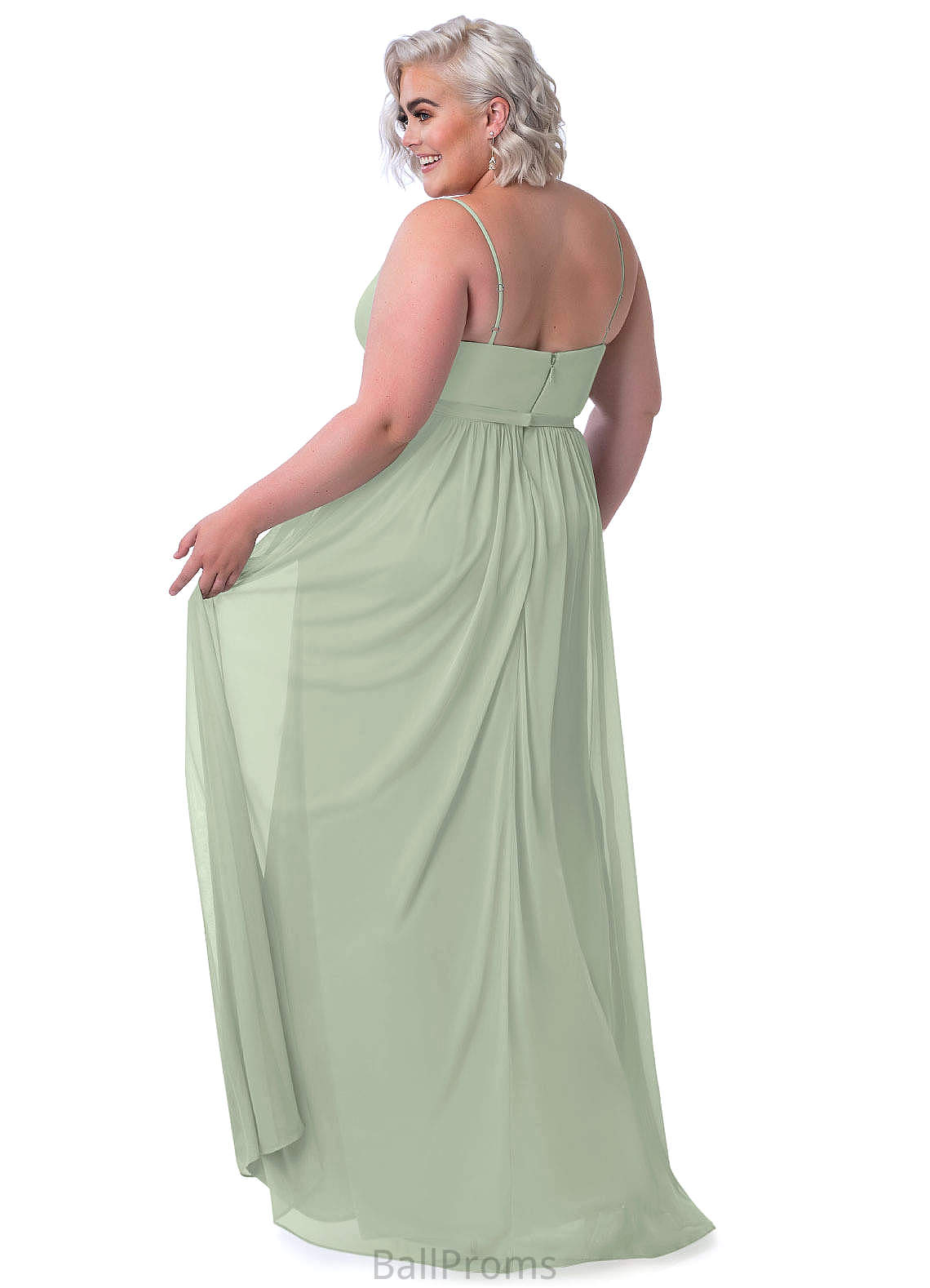 Yvonne V-Neck A-Line/Princess Sleeveless Natural Waist Floor Length Bridesmaid Dresses