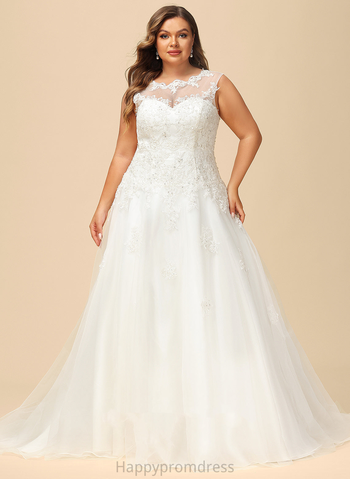 With Sweep Ball-Gown/Princess Illusion Dress Sequins Beading Organza Wedding Dresses Terri Train Wedding Lace Tulle