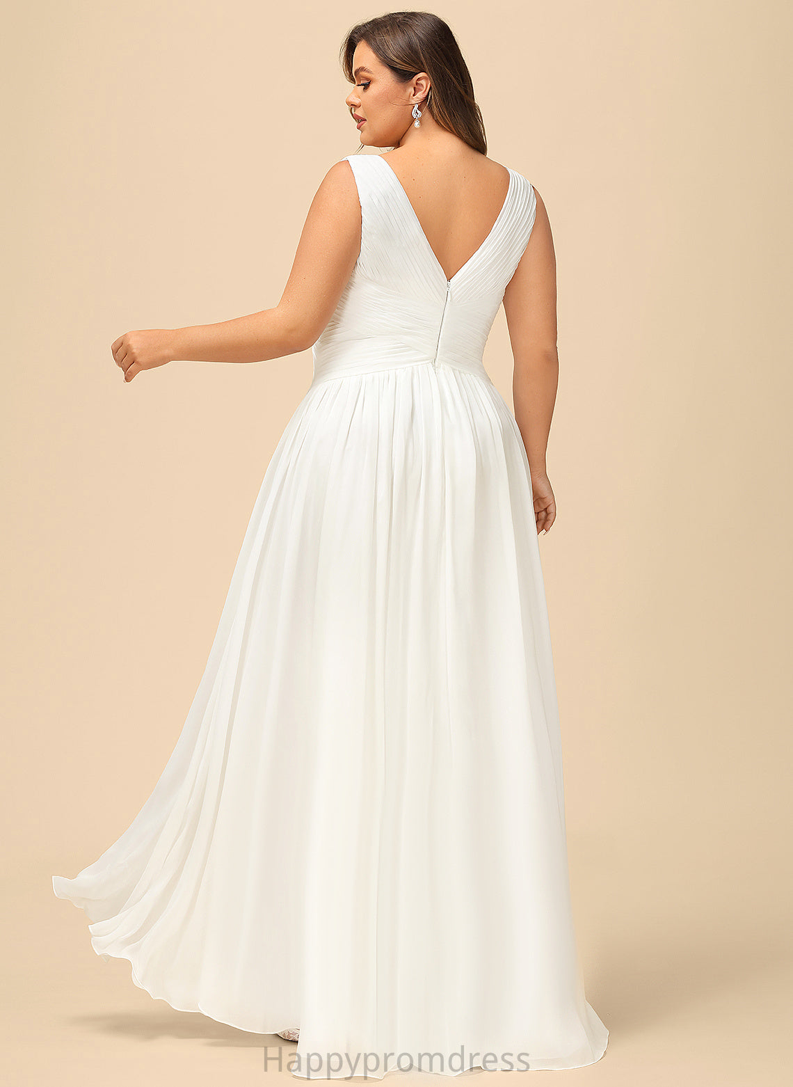 Wedding Dresses Dress With Pleated V-neck Floor-Length Chiffon Wedding Londyn A-Line