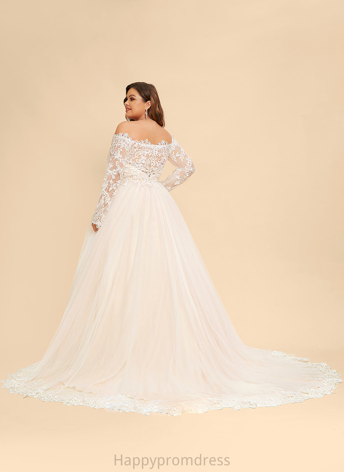 Wedding Dresses Chapel Lace Dress Tulle Off-the-Shoulder Wedding Carolina Ball-Gown/Princess Train