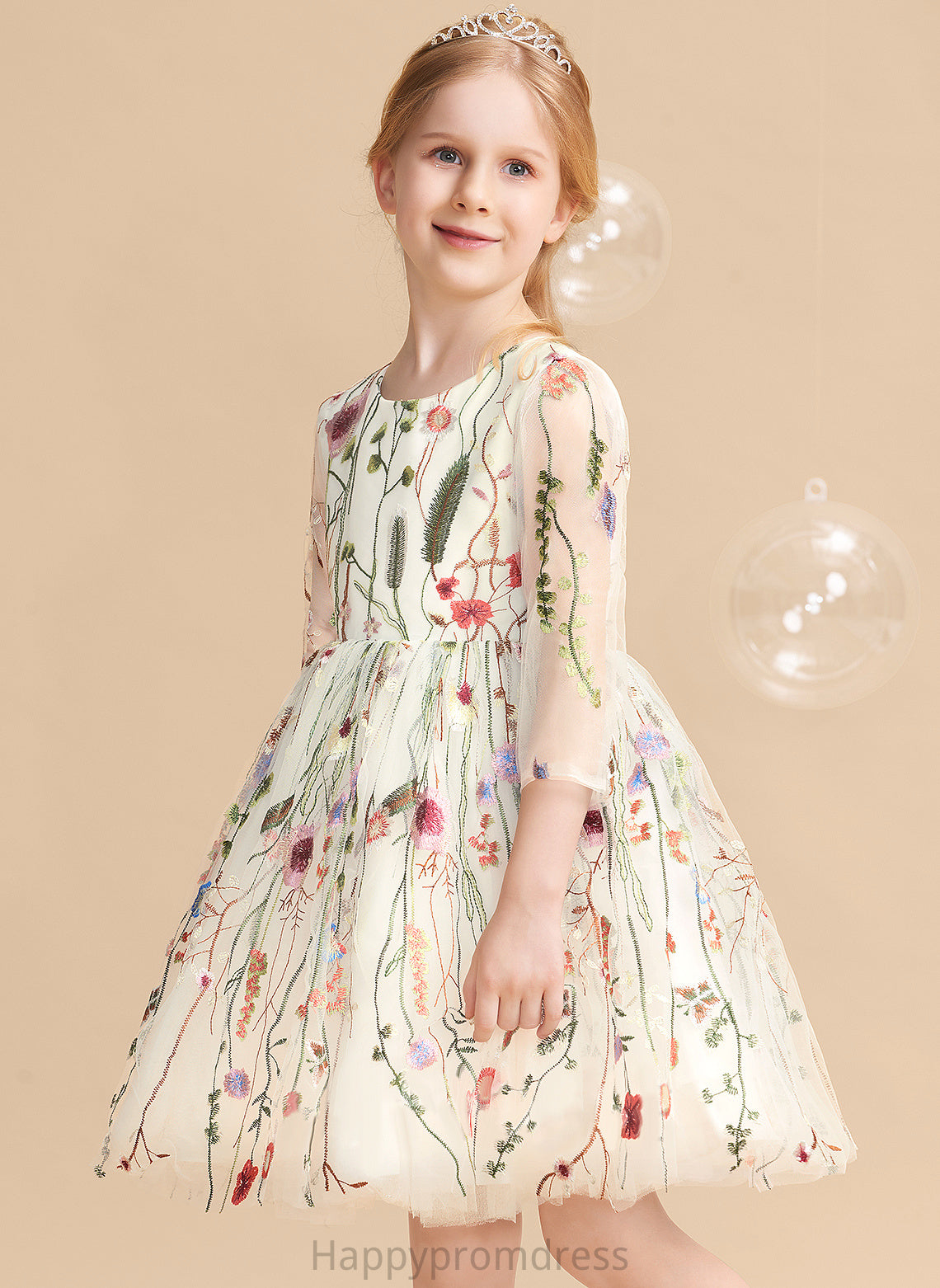 Scoop Girl Lace Dress Flower Girl Dresses - Neck Sleeves Ball-Gown/Princess Long Knee-length Janice Flower