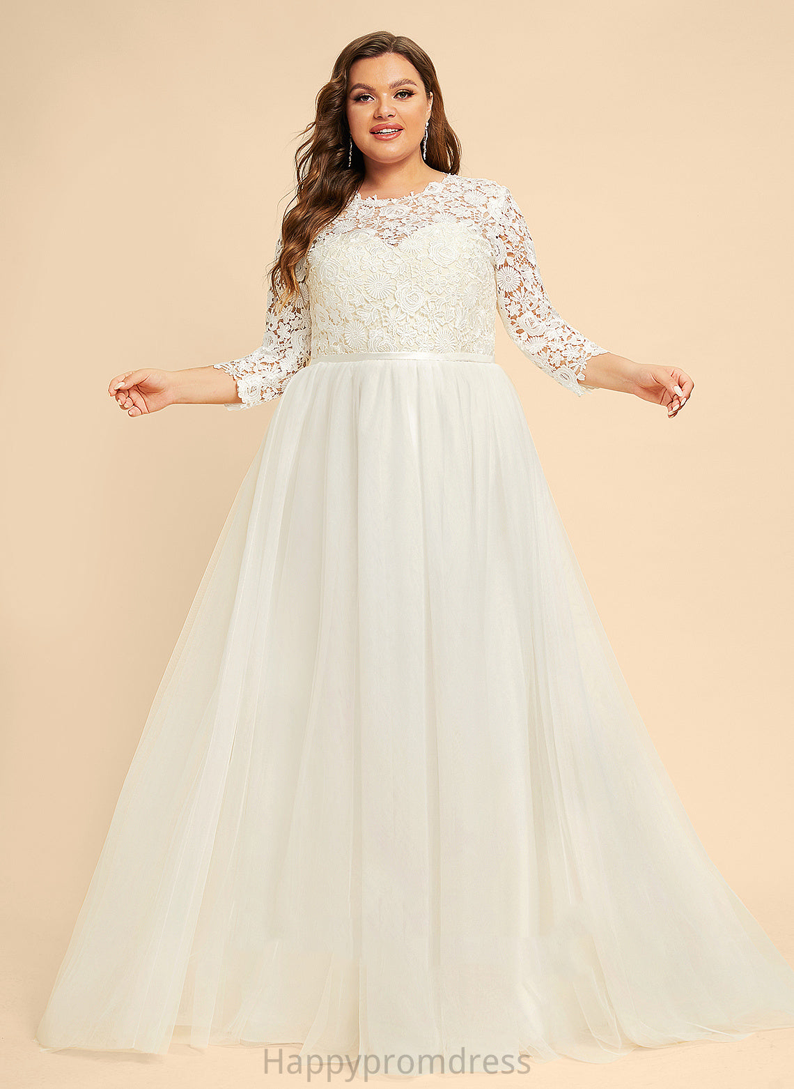 Train Sweep Lace Dress Wedding Brenna A-Line Tulle Wedding Dresses