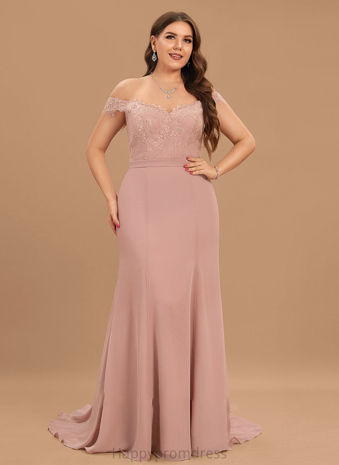 Court Lace Sequins Off-the-Shoulder Trumpet/Mermaid With Prom Dresses Train Chiffon Estrella