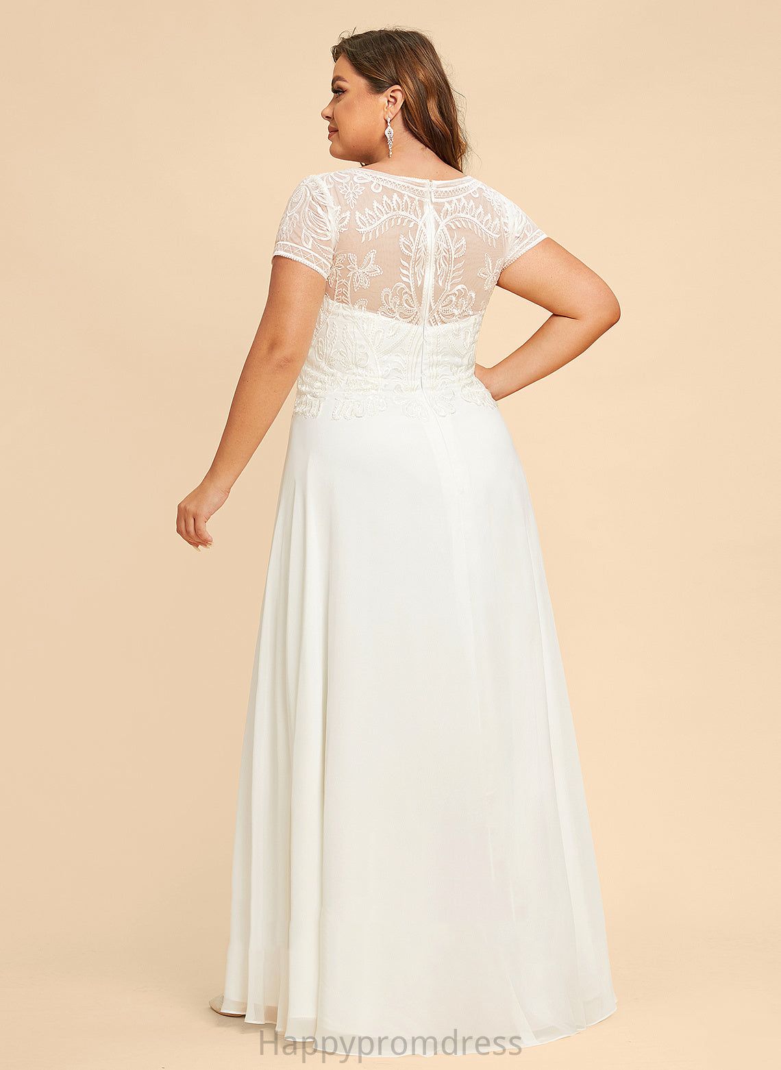 Wedding Dresses Chiffon Camryn Neck Floor-Length With Sequins Lace Scoop Wedding Dress