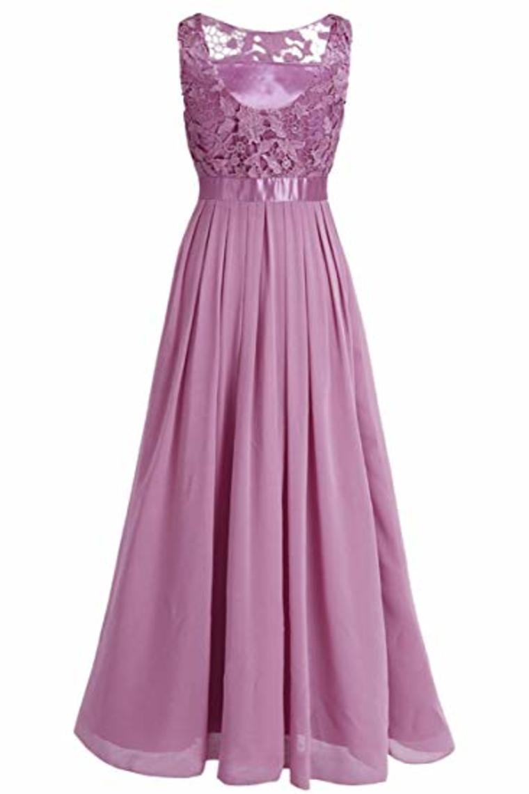 Wedding Bridesmaid Dress Chiffon Elegant Floor Length A Line