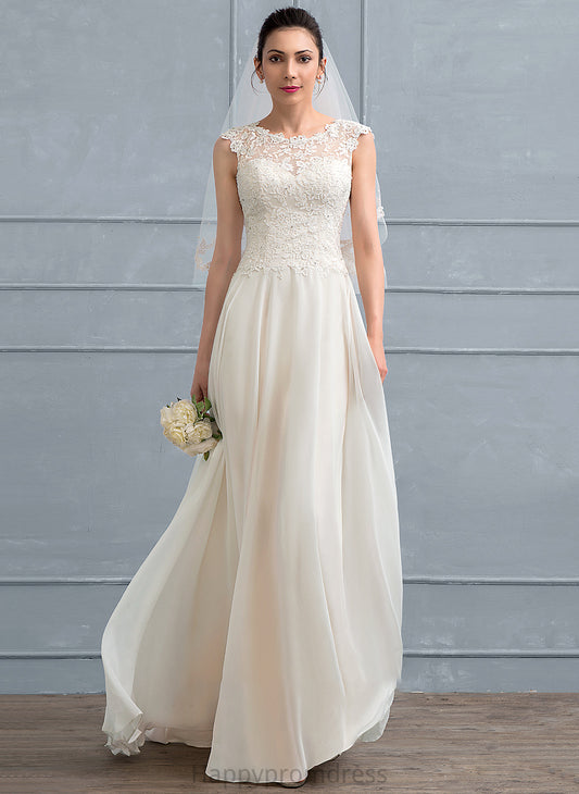 Wedding Sequins Chiffon Wedding Dresses With A-Line Dress Floor-Length Beading Janiyah