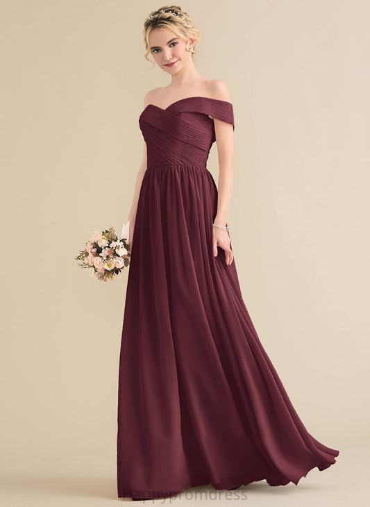 Fabric Neckline Ruffle Embellishment Off-the-Shoulder Silhouette Length Floor-Length A-Line Veronica Spaghetti Staps Natural Waist Bridesmaid Dresses