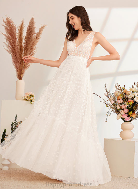 V-neck With Gloria Sequins Wedding Floor-Length Dress Beading A-Line Wedding Dresses