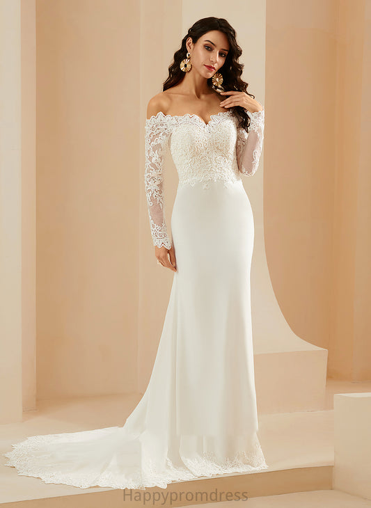 Off-the-Shoulder Dress Lace Wedding Tabitha Trumpet/Mermaid Train Wedding Dresses Court With