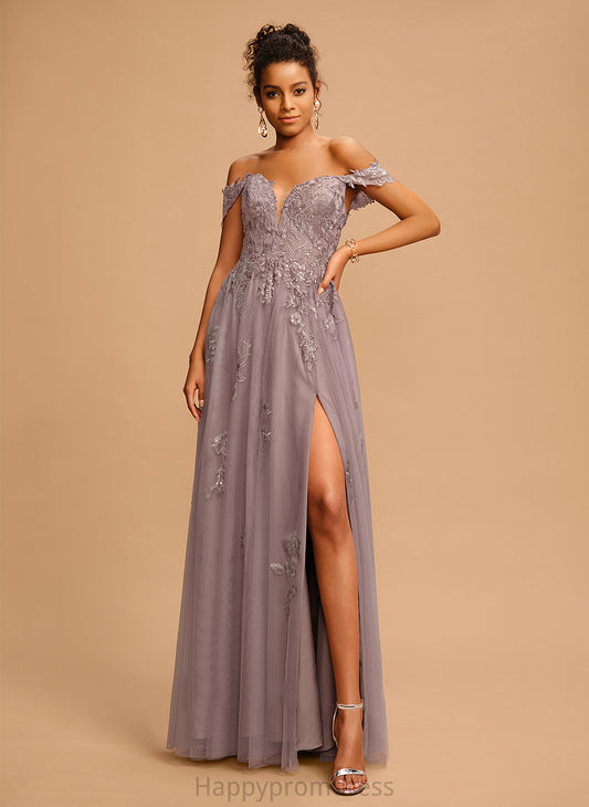 Floor-Length Prom Dresses Tulle With Off-the-Shoulder Sequins A-Line Sydnee