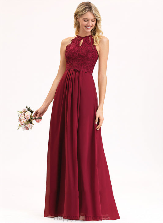 Scoop Prom Dresses Lace A-Line Lilith Chiffon Neck Floor-Length