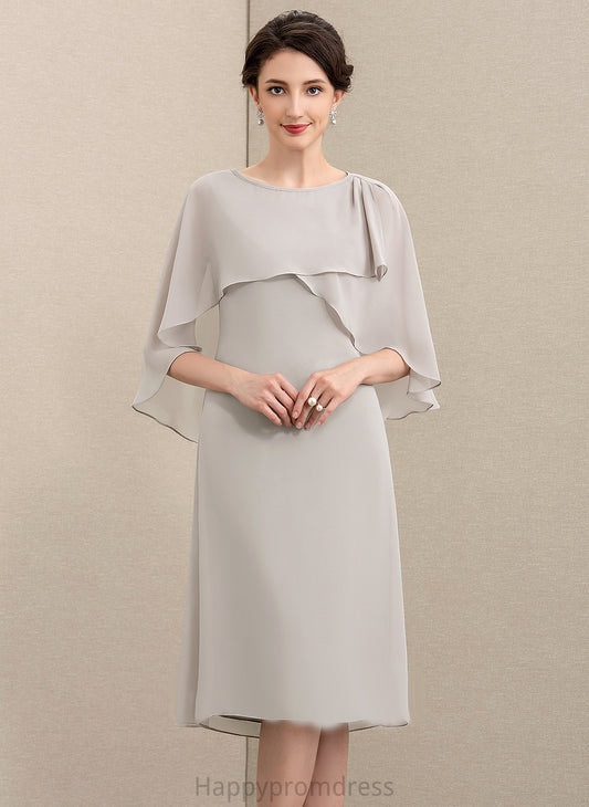 Neck Knee-Length the Mother Mother of the Bride Dresses Chiffon Bride Scoop A-Line of Dress Kristen