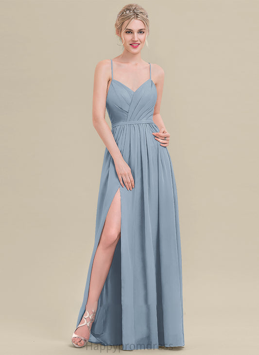 Fabric SplitFront A-Line Floor-Length Neckline Ruffle Sweetheart Embellishment Silhouette Length Leyla Sleeveless Bridesmaid Dresses