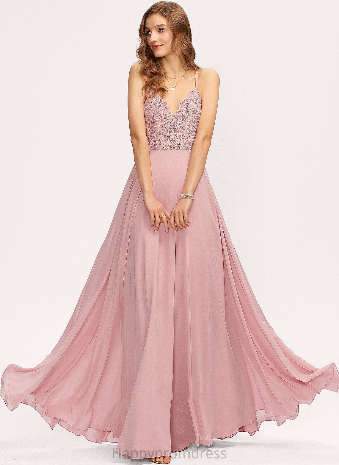 Chiffon V-neck Prom Dresses A-Line Siena Floor-Length